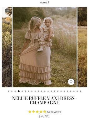Bailey’s Blossoms Nellie Ruffle Maxi Dress Champagne | XL | NWT